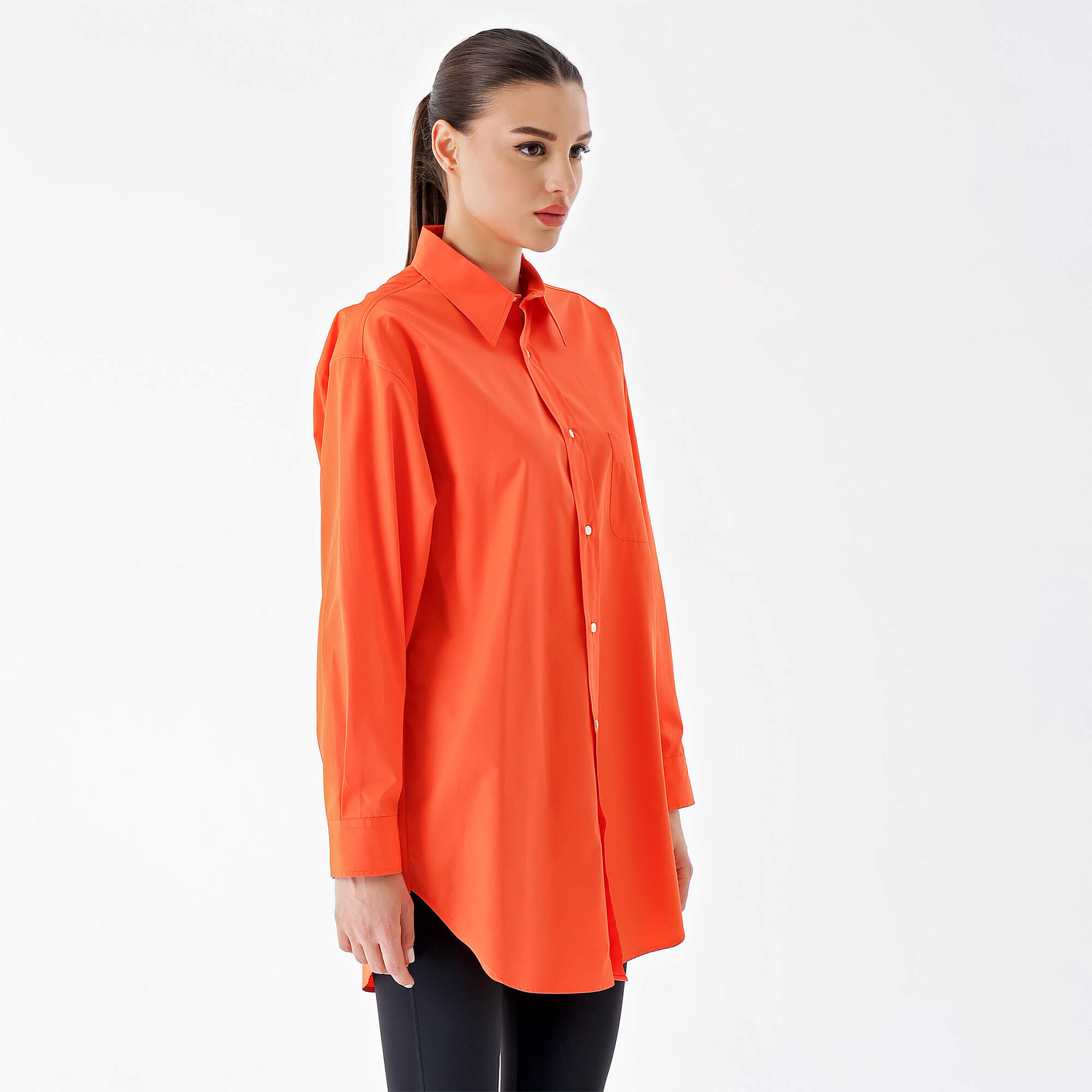 Etro - Orange Cotton Etro Logo Printed Oversize Shirt 